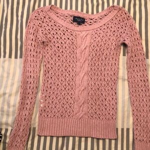 American Eagle Light Pink crochet sweater